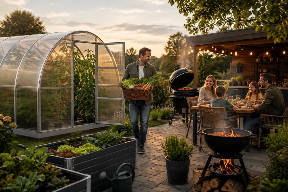 Vom Gewächshaus über das Hochbeet bis zum gemeinsamen Essen im Garten – die Philosophie von IN-MO.