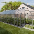 Gewächshaus Haus aus Polycarbonat und verzinktem Stahl 8-9 Meter Tiefe