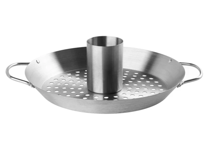 Hähnchenbräter mit Gemüseschale aus Edelstahl