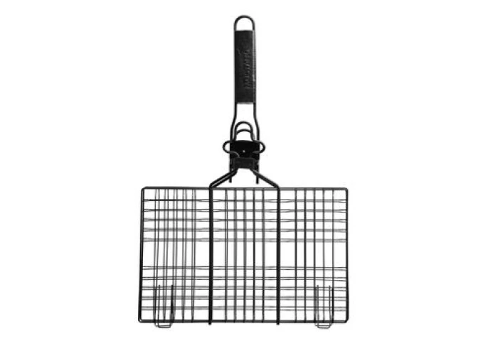 Grillguthalter mit abnehmbarem Griff schwarzer Edelstahl - MUSTANG