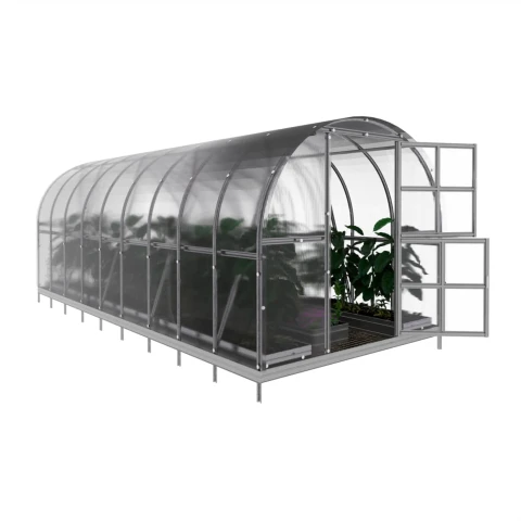 Rundbogen Gewächshaus 3x6 m mit Fundament - 4 mm Polycarbonat | Klassiker ARK AUTO