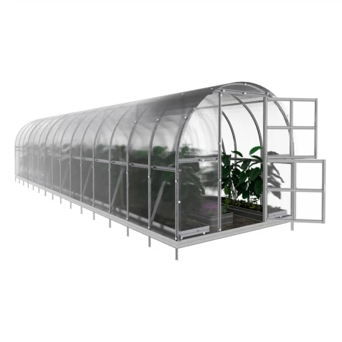 Rundbogen Gewächshaus 3x10 m mit Fundament - 6 mm Polycarbonat | Klassiker ARK AUTO