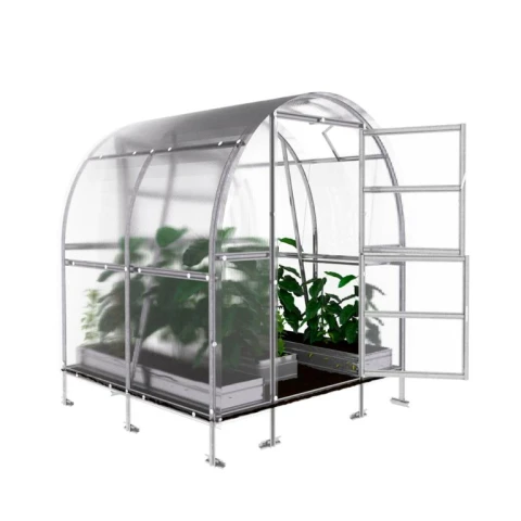 Kompaktes Rundbogen Gewächshaus 2x2 m - 4 mm Polycarbonat | SLIM
