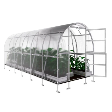 Kompaktes Rundbogen Gewächshaus 2x6 m - 6 mm Polycarbonat | SLIM