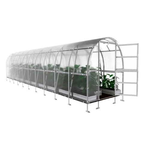 Kompaktes Rundbogen Gewächshaus 2x10 m - 6 mm Polycarbonat | SLIM