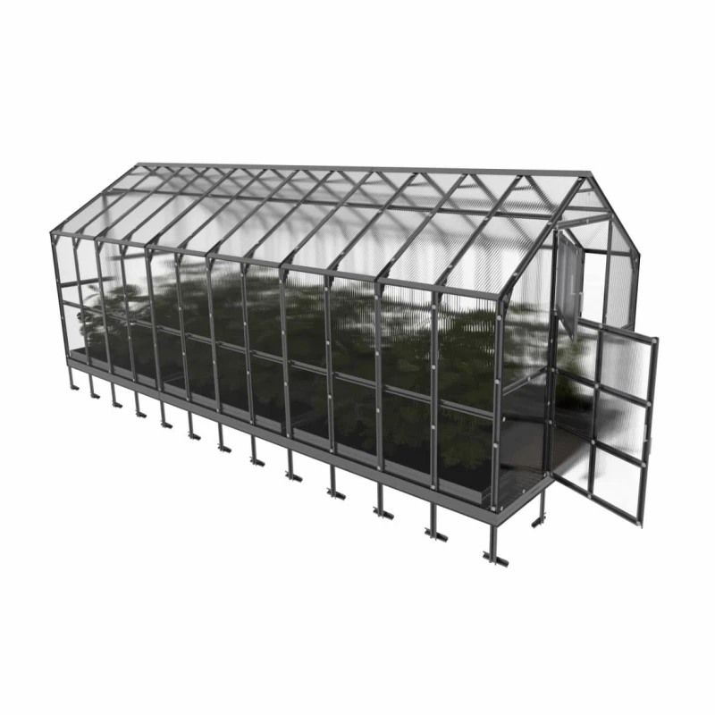 Gewächshaus Haus aus Polycarbonat und verzinktem Stahl 6 Meter Tiefe