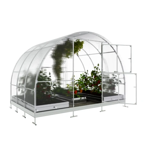 Gewächshaus 3x2 m aus Polycarbonat - 4 mm, Stahlrahmen & Fundament | Klassiker TUBE