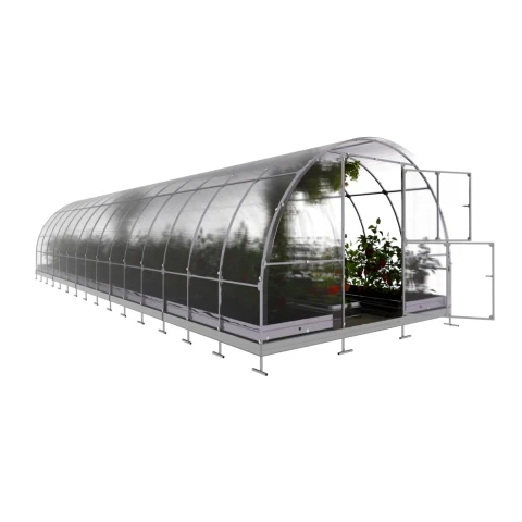 Gewächshaus 3x10 m aus Polycarbonat - 4 mm, Stahlrahmen & Fundament | Klassiker TUBE AUTO