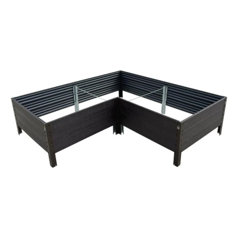 Hochbeet Modulare Woodlook (L-Form) Eichenimitat (braun)
