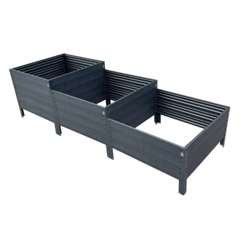 Hochbeet modulares "Woodlook" Anthrazit (grau)