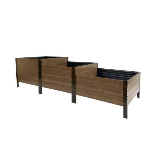 Hochbeet modulares "Woodlook" (Treppe) Eichenimitat (braun)