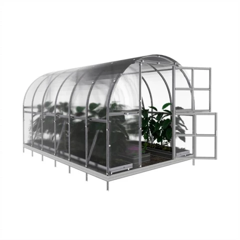 Rundbogen Gewächshaus 3x4 m mit Fundament - 4 mm Polycarbonat | Klassiker ARK AUTO