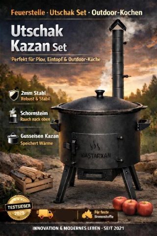 Kazan Ofen (Utschak) mit Rauchrohr und Kazan