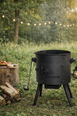 Kazan Ofen Ø36 cm kaufen - Utschak mit Ascheschublade für 10L Kazan (Einsteiger & Camping)