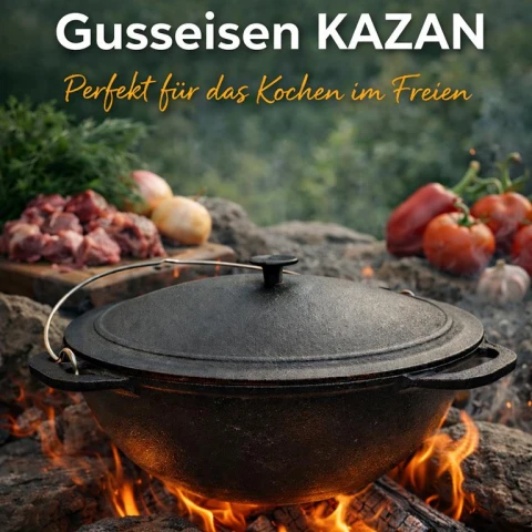 Gusseisen Kazan 15 Liter - Kazan mit Gusseisen Deckel