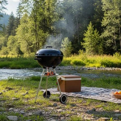 Kugelgrill - Holzkohlegrill Mustang Basic mit Deckel