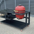 Außenküche Schwarz, Rechte Seite + Kamado