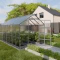 Gewächshaus Haus aus Polycarbonat und verzinktem Stahl 4 Meter Tiefe